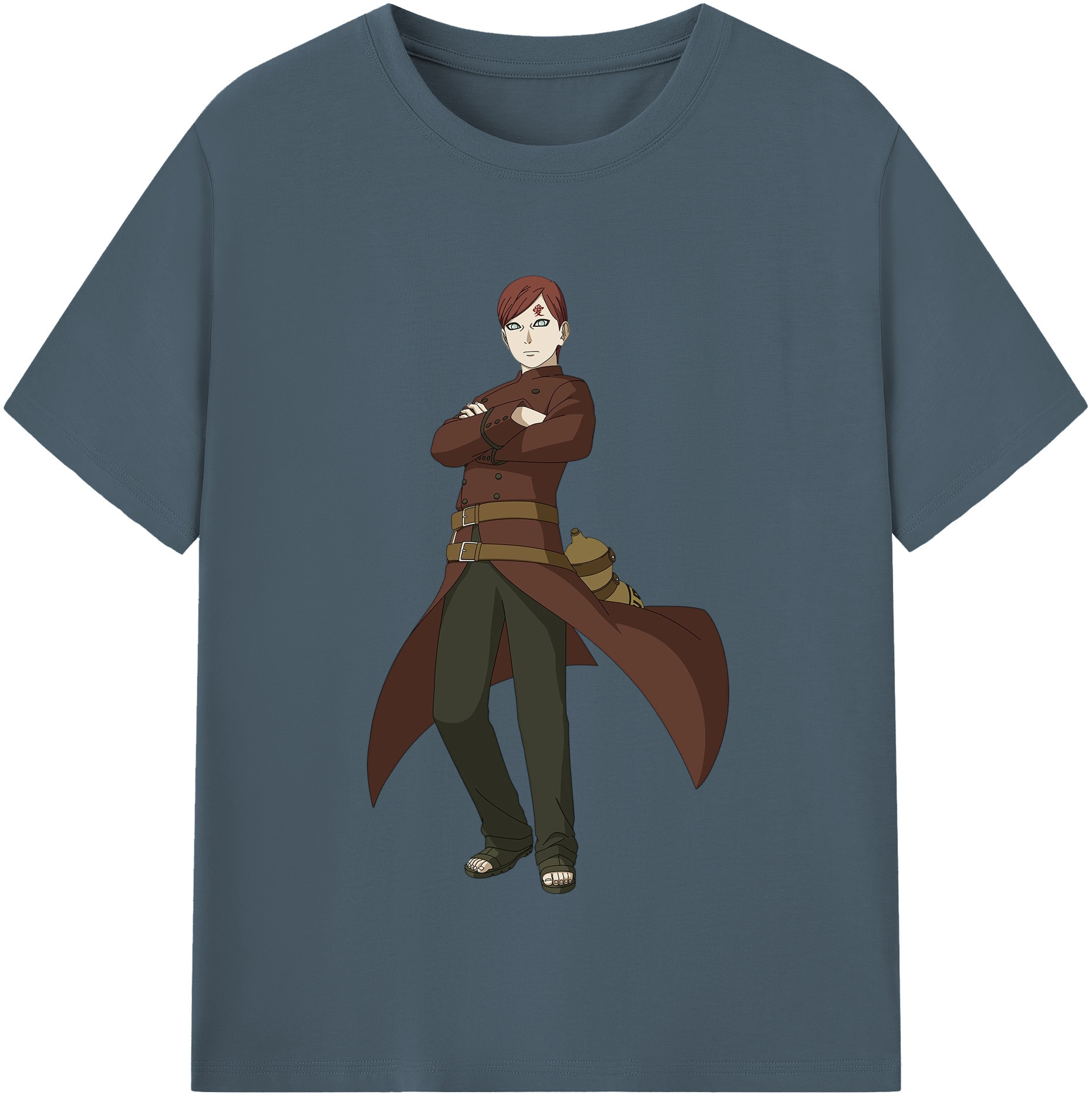 （画像用） NARUTO -ナルト- ガアラ Gaara 綿100％半袖Tシャツ（フロントプリント）